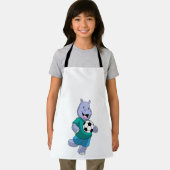 Hippo als Fußballspieler mit Fußball Schürze (Insitu)