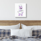 Hippo als Koch mit Bowl Leinwanddruck (Insitu (Schlafzimmer))