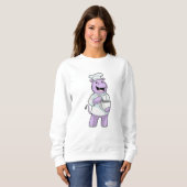 Hippo als Koch mit Bowl Sweatshirt (Vorne ganz)
