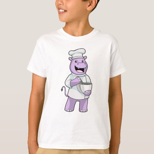 Hippo als Koch mit Bowl T-Shirt (Vorderseite)