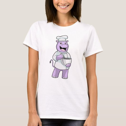 Hippo als Koch mit Bowl T-Shirt (Vorderseite)