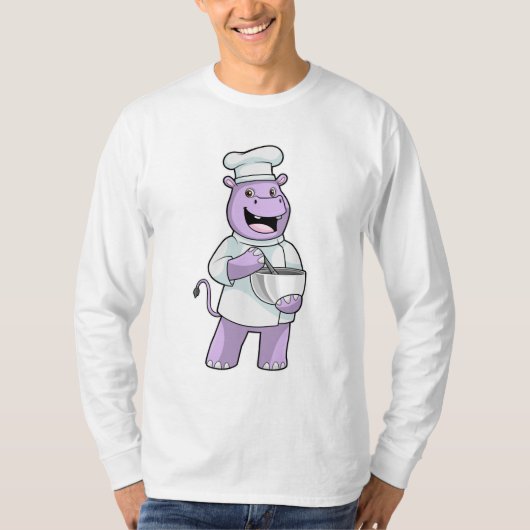 Hippo als Koch mit Bowl T-Shirt (Vorderseite)