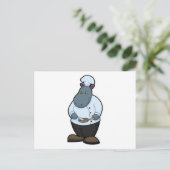 Hippo als Koch mit Pan Postkarte (Stehend Vorderseite)