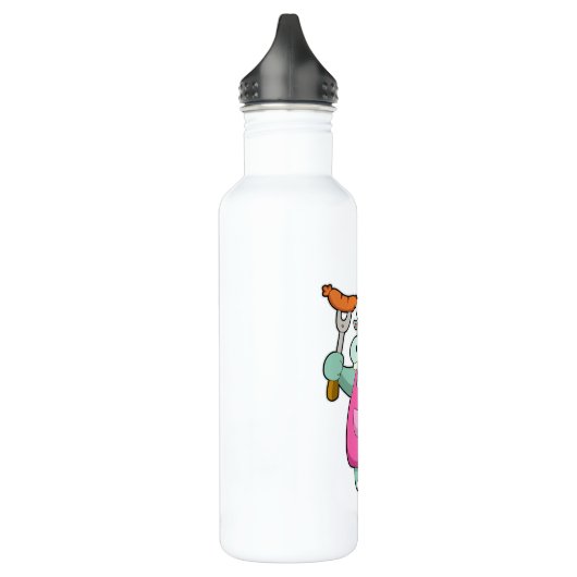 Hippo als Koch mit Wurst Edelstahlflasche (Links)