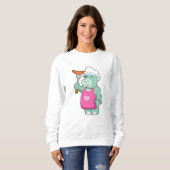 Hippo als Koch mit Wurst Sweatshirt (Vorne ganz)