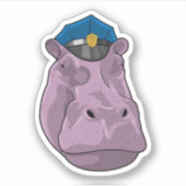 Hippo als Polizeibeamte Aufkleber (Vorderseite)