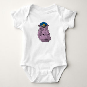 Hippo als Polizeibeamte Baby Strampler
