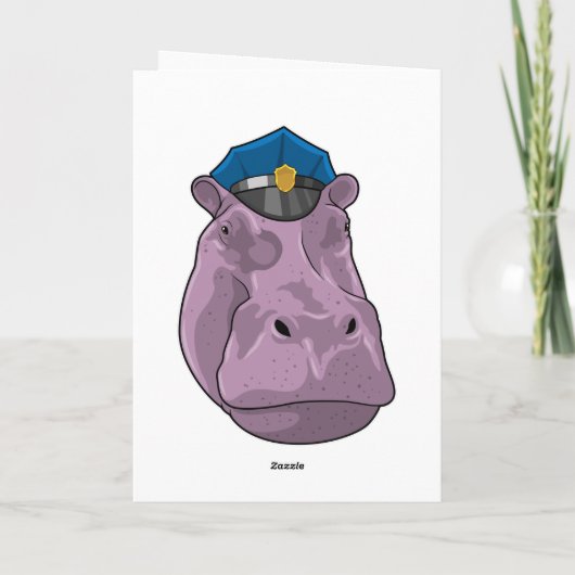 Hippo als Polizeibeamte Karte (Rückseite)