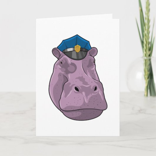 Hippo als Polizeibeamte Karte (Vorderseite)
