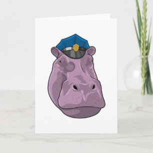 Hippo als Polizeibeamte Karte