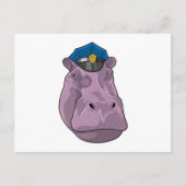 Hippo als Polizeibeamte Postkarte (Vorderseite)