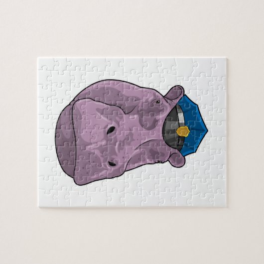 Hippo als Polizeibeamte Puzzle (Horizontal)