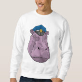 Hippo als Polizeibeamte Sweatshirt (Vorderseite)