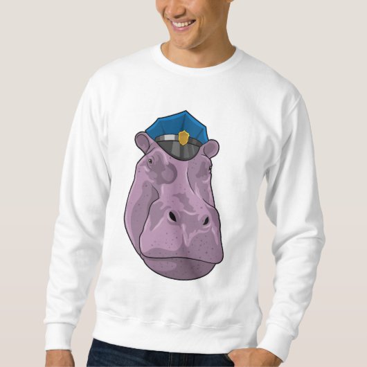 Hippo als Polizeibeamte Sweatshirt (Vorderseite)