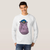 Hippo als Polizeibeamte T-Shirt (Vorne ganz)
