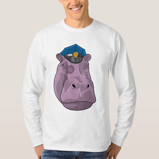 Hippo als Polizeibeamte T-Shirt (Vorderseite)