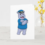 Hippo als Polizeibeamter mit Polizeihut Karte (Gelbe Blume)