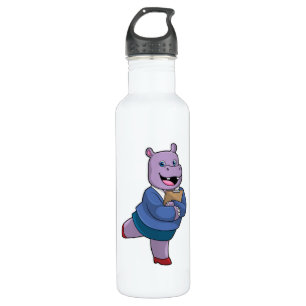 Hippo als Secretary mit Notepad Edelstahlflasche