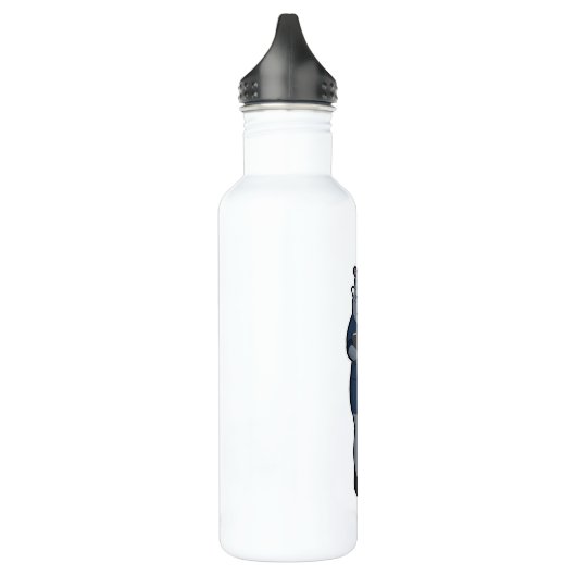 Hippo als Sekretär mit Notepad & Pen Edelstahlflasche (Links)