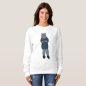 Hippo als Sekretär mit Notepad & Pen Sweatshirt (Vorne ganz)