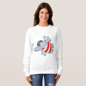 Hippo als Taucher mit Schwimmbrille Sweatshirt (Vorne ganz)