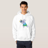 Hippo als Volleyballspieler mit Volleyball Hoodie (Vorne ganz)