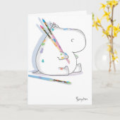 HIPPO ARTIST Birthday Karte (Gelbe Blume)