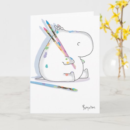 HIPPO ARTIST Birthday Karte (Gelbe Blume)