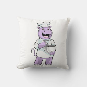 Hippo as Chef with Bowl Kissen