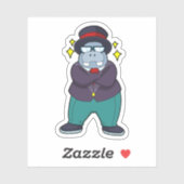 Hippo as Groom with Suit.PNG Aufkleber (Blatt)