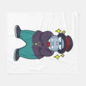 Hippo as Groom with Suit.PNG Fleecedecke (Vorderseite (Horizontal))