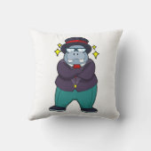 Hippo as Groom with Suit.PNG Kissen (Rückseite)