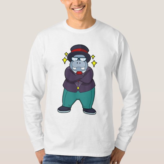Hippo as Groom with Suit.PNG T-Shirt (Vorderseite)
