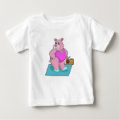 Hippo at Fitness with Radio.PNG Baby T-shirt (Vorderseite)