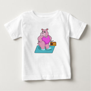 Hippo at Fitness with Radio.PNG Baby T-shirt