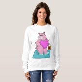 Hippo at Fitness with Radio.PNG Sweatshirt (Vorne ganz)