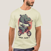Hippo auf dem Fahrrad "Lighter, bitte" Klassischer T-Shirt (Vorderseite)