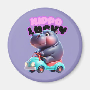 Hippo auf Rädern Magnet