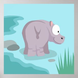 Hippo aus meiner Welt Tierserie Poster