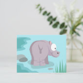 Hippo aus meiner Welt Tierserie Postkarte (Stehend Vorderseite)