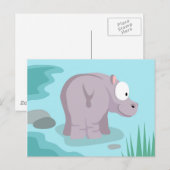 Hippo aus meiner Welt Tierserie Postkarte (Vorne/Hinten)