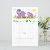 Hippo Baby Duschbingkarte (Stehend Vorderseite)