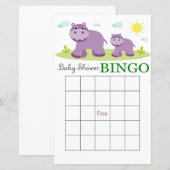 Hippo Baby Duschbingkarte (Vorne/Hinten)