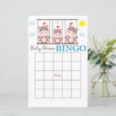 Hippo Baby Duschbingkarte (Stehend Vorderseite)