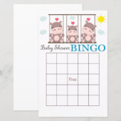 Hippo Baby Duschbingkarte (Vorne/Hinten)