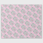 Hippo Baby Dusche Rosa Geschenkpapier (Flach)