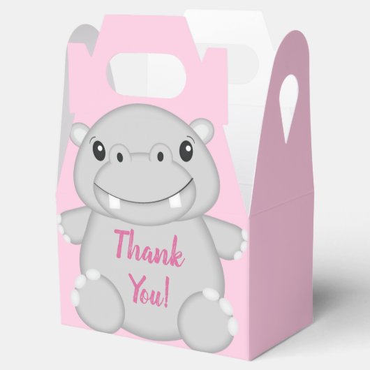 Hippo Baby Dusche Rosa Geschenkschachtel (Geöffnet)