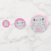 Hippo Baby Dusche Rosa Konfetti (Vorderseiten)