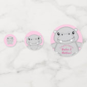 Hippo Baby Dusche Rosa Konfetti (Rückseiten)