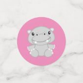 Hippo Baby Dusche Rosa Konfetti (Klein Vorderseite)